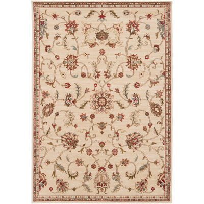 Traditional Boho Khaki Kabani Area Rug 200 x 290 cm - Easy Care, Non ...