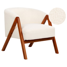 Traditional Boucle Armchair White SKEI