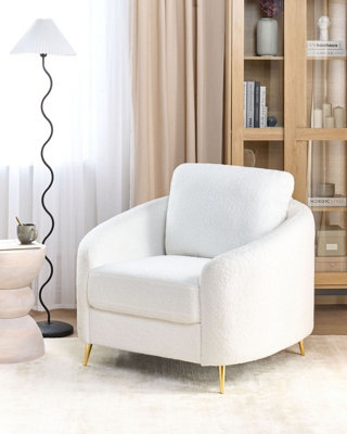 Traditional Boucle Armchair White TROSA