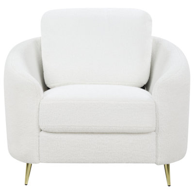 Traditional Boucle Armchair White TROSA