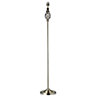 Traditional Brushed Antique Brass Floor Lamp Base with Twist Metal Stem Design