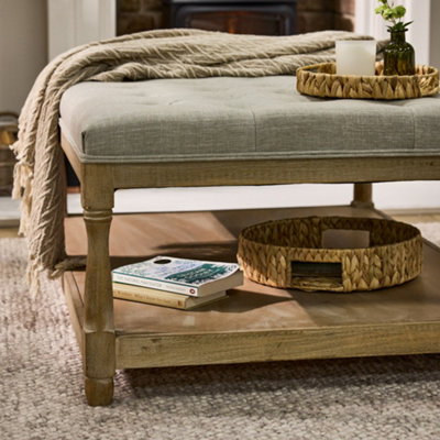 Traditional Camille Coffee Table Storage Footrest Ottoman Footstool