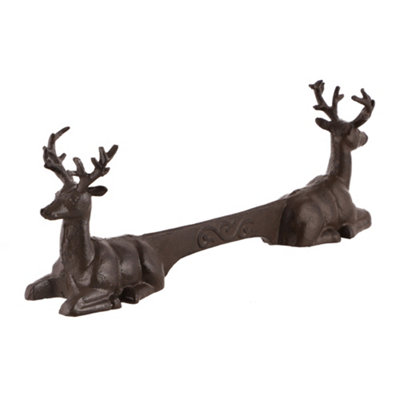 Traditional Cast Iron Double Stag Outdoor Garden Boot Scraper