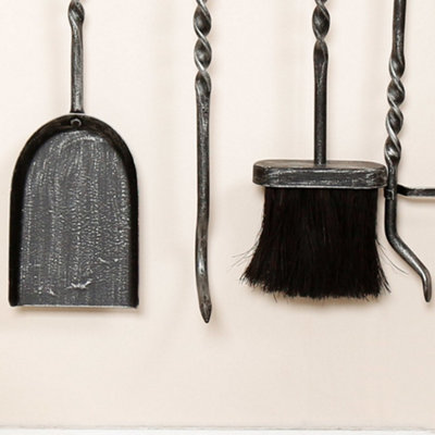Traditional Cast Iron Wall Mounted 5pc Fireside Set - 3