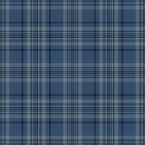 Traditional Check Wallpaper In Navy
