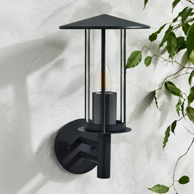 Traditional Chimney Dark Grey Metal Outdoor Wall Light