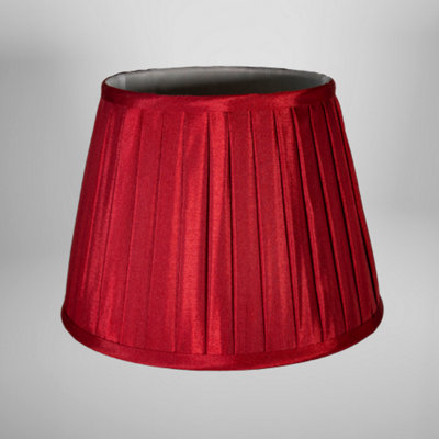 Traditional Classic Burgundy Faux Silk Pleated Lined Lampshade 10 Diameter
