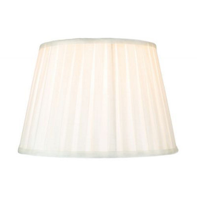 Traditional Classic Cream Faux Silk Pleated Inner Lined Lamp Shade - 12