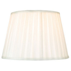 Traditional Classic Cream Faux Silk Pleated Inner Lined Lamp Shade - 14"