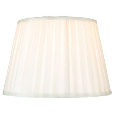 Traditional Classic Cream Faux Silk Pleated Inner Lined Lamp Shade - 14