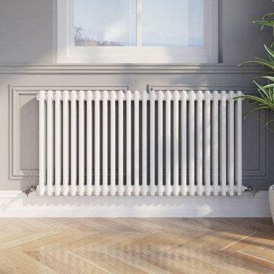 Traditional Colosseum Horizontal Double Bar Column Radiator 600x1190mm White