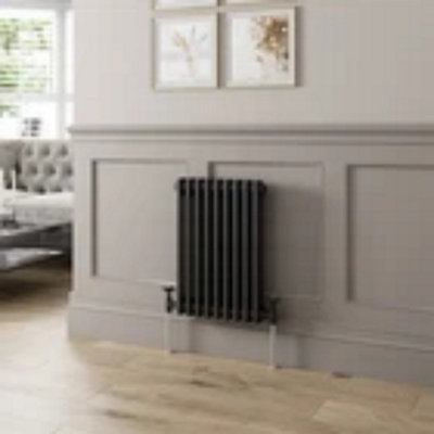 Traditional Colosseum Horizontal Double Bar Column Radiator 600x425mm Black