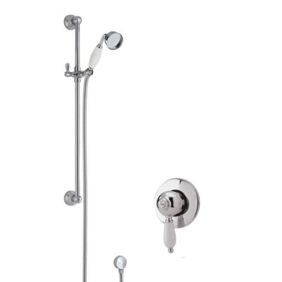 Traditional Concealed Manual Valve & Slide Rail Shower Set Chrome