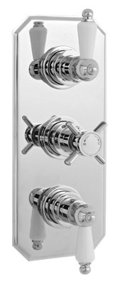 Traditional Concealed Triple Thermostatic Shower Valve (2 Outlets) - Chrome - Balterley