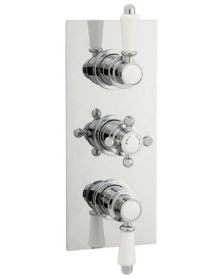 Traditional Concealed Triple Thermostatic Shower Valve (2 Outlets) - Chrome - Balterley