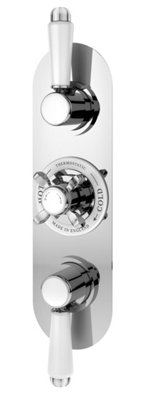 Traditional Concealed Triple Thermostatic Shower Valve (2 Outlets) - Chrome - Balterley