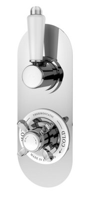 Traditional Concealed Twin Thermostatic Shower Valve (1 Outlet) - Chrome - Balterley