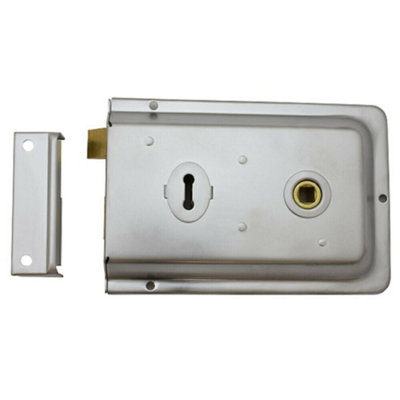 Traditional Contract Rim Deadlock 152 x 102mm Satin Chrome Door Latch