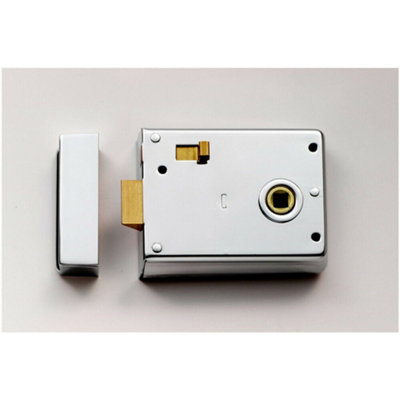 Traditional Contract Rim Latch 102 x 76mm Polished Chrome Door Security ...