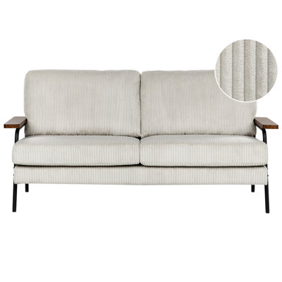 Traditional Corduroy Sofa Grey AKRANES