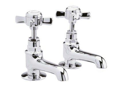 Traditional Crosshead Basin Taps - Chrome