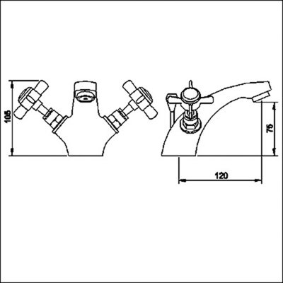 Traditional Crosshead Mono Basin Tap & Pop Up Waste - Chrome