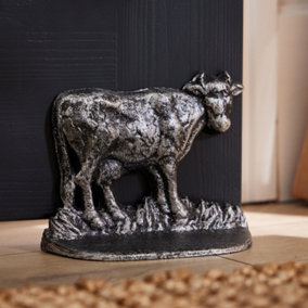 Traditional Daisy Black Iron The Cow Doorstop