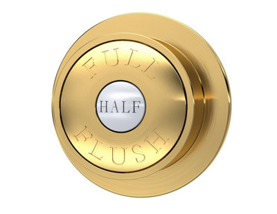 Traditional Dual Flush Push Button (For use with Concealed Toilet Cistern - Not Included) - 72mm - Brushed Brass - Balterley