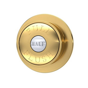 Traditional Dual Flush Push Button (For use with Concealed Toilet Cistern - Not Included) - 72mm - Brushed Brass - Balterley