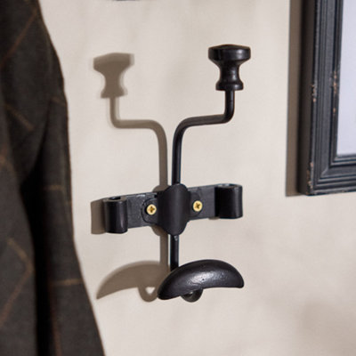 TRADITIONAL DUKE NOIR SINGLE HOOK STAND COAT HANGER WALL HOOK RACK
