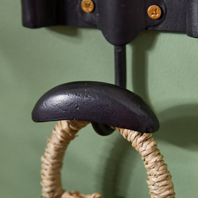 Traditional Duke Noir Single Hook Stand Coat Hanger Wall Hook Rack