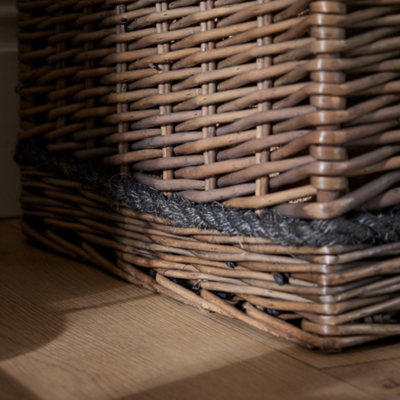 Traditional Extra Large Wicker Wood Fireside Logs Storage Basket - 6