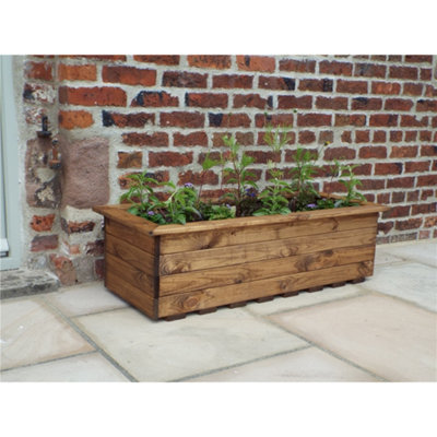 Traditional Extra Large Wooden Trough Planter x 4