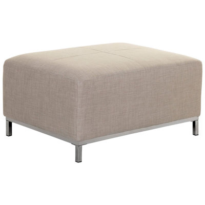 Traditional Fabric Ottoman Beige OSLO