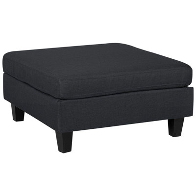 Traditional Fabric Ottoman Black FEVIK