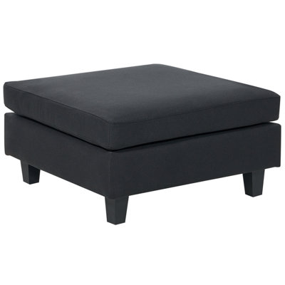 Traditional Fabric Ottoman Black UNSTAD