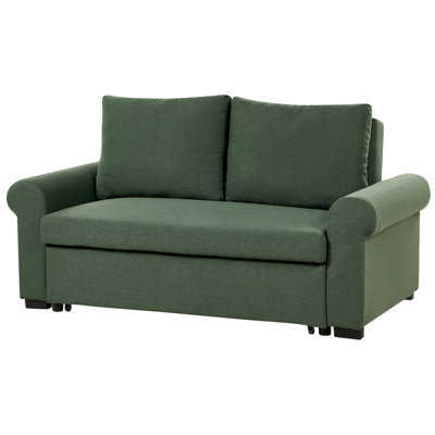 Traditional Fabric Sofa Bed Green SILDA