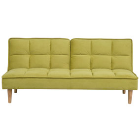 Traditional Fabric Sofa Bed Green SILJAN