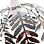 Traditional Fern Leaf Design Ceiling Pendant Light Shade in Silver Chrome Finish
