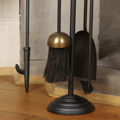 Traditional Fireplace Brass Acorn 5pc Fireside Companion Set - 4