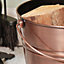 Traditional Fireside Copper Coal, Log Storage and Kindling Bucket Basket
