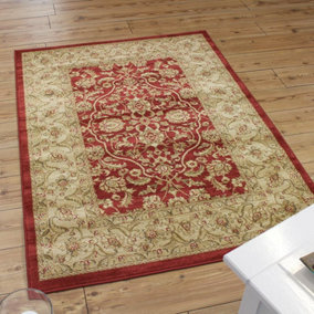 Traditional Floral Graphics Easy to clean Rug for Dining Room -120cm X 170cm