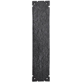Traditional Forged Door Finger Plate 315 x 67mm Black Antique Textured Finish