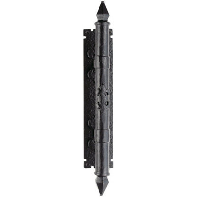 Traditional Forged Pull Handle on Backplate 310 x 65mm Backplate Black Antique