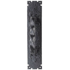 Traditional Forged Twist Pull Handle 310 x 66mm Black Antique Door Handle
