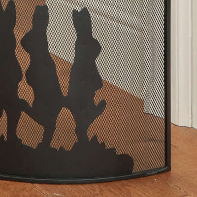Traditional Free Standing Bunnies Fire Screen Guard (H) 68cm x (W) 53cm