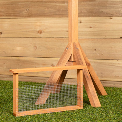 Traditional Freestanding Wooden Garden Bird Seed Feeder Table with Roof