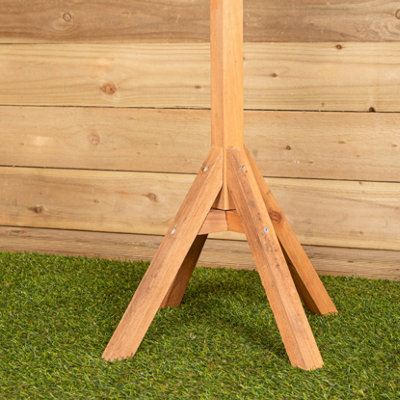 Traditional Freestanding Wooden Garden Bird Seed Feeder Table with Roof - 6