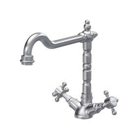 Traditional French Classic Mono Sink Mixer Tap - Brushed Nickel