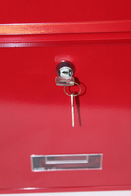 Traditional Galvanised Wall Mounted Post Box Powder-Coated in Red ...